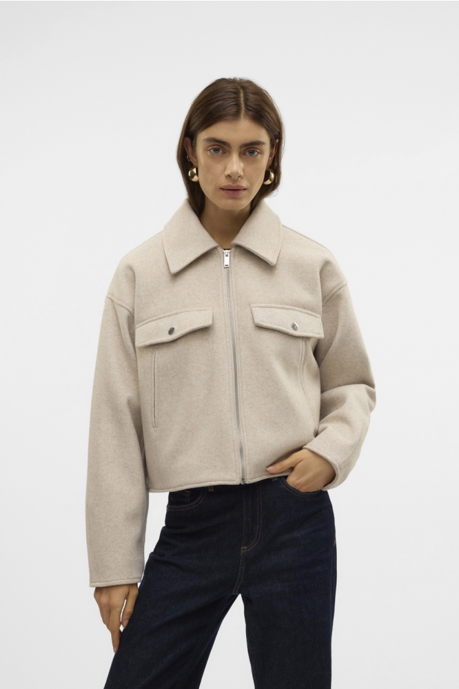 VMFORTUNEFREJ SHORT JACKET GA BOO 10321977 Oatmeal/MELANGE